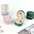 thumbnail image 2 of YUANOU Mini Round Jewelry Box Velvet Zipper Ring Box Portable Small Jewelry Storage Box Earring Necklace Organizer Holder(G116), 2 of 7