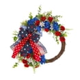 thumbnail image 2 of Hometravel July 4th Door Wreath, Patriotic Simulation Flower Ring, Independence Day Decoration for Porch, 2 of 7