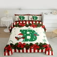 thumbnail image 3 of Homewish Initial Letter B Bedding Comforter Set,Kawaii Christmas Snowman Twin Comforter Sets,Xmas Berry Cute Bowknot Bedding Set For Girl,Breathable Bedroom Decoration Reversible,2pcs, 3 of 9