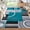 Teal, variant on Nanan 4'x6' Modern Area Rug, Geometric Circle Block Print Low Machine Washable Ultra Thin Non Slip Carpet for Dorm Home Office Playroom, Yellow