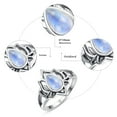 thumbnail image 5 of JQUEEN Moonstone Ring for Women 925 Sterling Silver Lotus Ring High Polished Silver Lotus Flower Ring Comfort Fit Wedding Band Size 6-9, 5 of 5