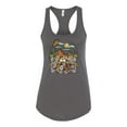 thumbnail image 2 of Wild Bobby Trendy Landscape With Daisies Cactus Monarch Butterfly Nature Lover Women Racerback Tank Top, Dark Grey, X-Large, 2 of 6