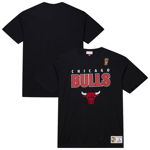 Men's Mitchell & Ness  Black Chicago Bulls Hardwood Classics Throw It Back Premium T-Shirt