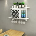 thumbnail image 2 of Gymax Wall Mount Wine Rack w/ Glass Holder & Storage Shelf Organizer Home Decor White, 2 of 9