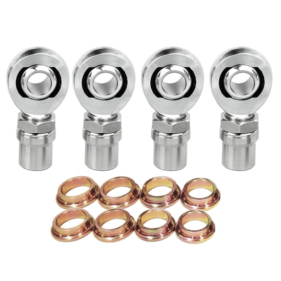 Hex Autoparts Chromoly 2 Pair Heim Joints Rod End 1" x 1-1/4"-12 with 1" Cone Spacer Bung .120