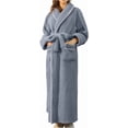 thumbnail image 1 of Bata de mujer, suave forro polar, bata de casa, bata de baño, bata de forro polar brillante, cálida y acogedora, chal de invierno., 1 of 5