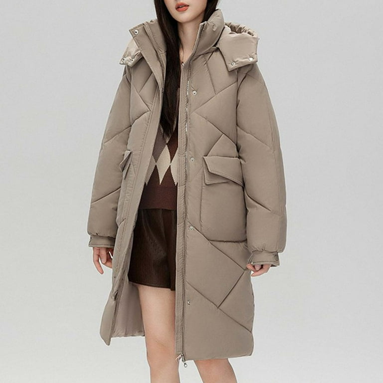 Womens Coats Petite Winter Coats for Women Cotton Jacket Warming Jacket Long Sleeve Jacket Plus Size Lightweight Jacket Women s Fashion Loose Jacket Long Frock Coat 2 Walmart