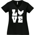 thumbnail image 3 of Inktastic Love Chickens Women's Plus Size V-Neck T-Shirt, 3 of 5