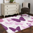 thumbnail image 5 of Purple Butterflies Area Rug 4x6 Washable Rug Non Slip Modern Art Summer Butterfly Large Area Rug Indoor Floor Carpet for Entryway Bedroom Kitchen Living Room Home Office Dining Room Nursery, 5 of 8