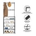 thumbnail image 3 of Mueble Zapatera Perchero Armario Multifuncional Ganchos 2 En 1 Rack Metálico Organizador Armable Modelo negro, 3 of 4