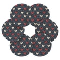 thumbnail image 2 of Haosy Set of 6 Drink Woven Coaster with Holder Heat Resistant Non-Slip Bar Coasters 4 Inches Love Fabrics, 2 of 7