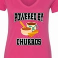thumbnail image 4 of Inktastic Powered by Churros and Chocolate Women's V-Neck T-Shirt, 4 of 5