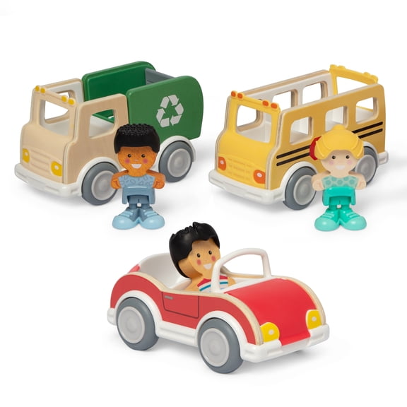 Melissa & Doug Cheery Lane Vehicles Set with 3 Figures, Ages 2