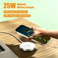 thumbnail image 2 of 25W Fast Wireless Charging Pad,Magnetic Wireless Charger Compatible with iPhone 17/16/15/14/13/12 Series & AirPods 4/3/2 Pro Portable Phone Charger with 3.3ft Cable (Adapter NOT Included), 2 of 11