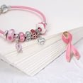 thumbnail image 4 of Prevention and Awareness Pink Ribbon Breast Cancer Survivor Brooch Pin Open Heart Enamel Gold Plated Inspirational Accessory for Women, 4 of 4