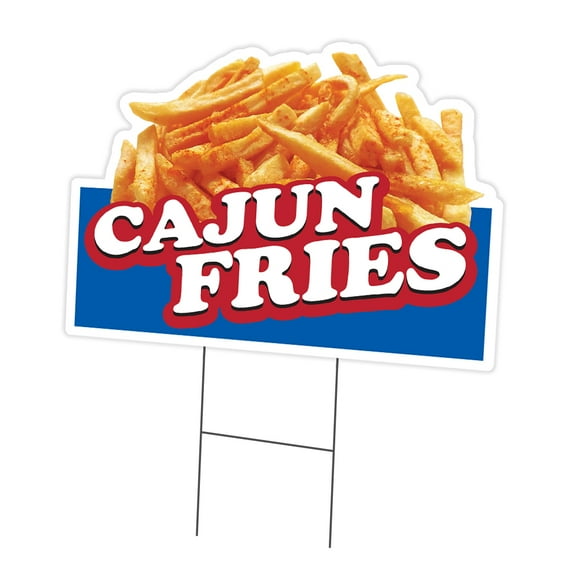 SignMission C-DC-1216-Cajun Fries19 12 x 16 in. Yard Sign & Stake - Cajun Fries