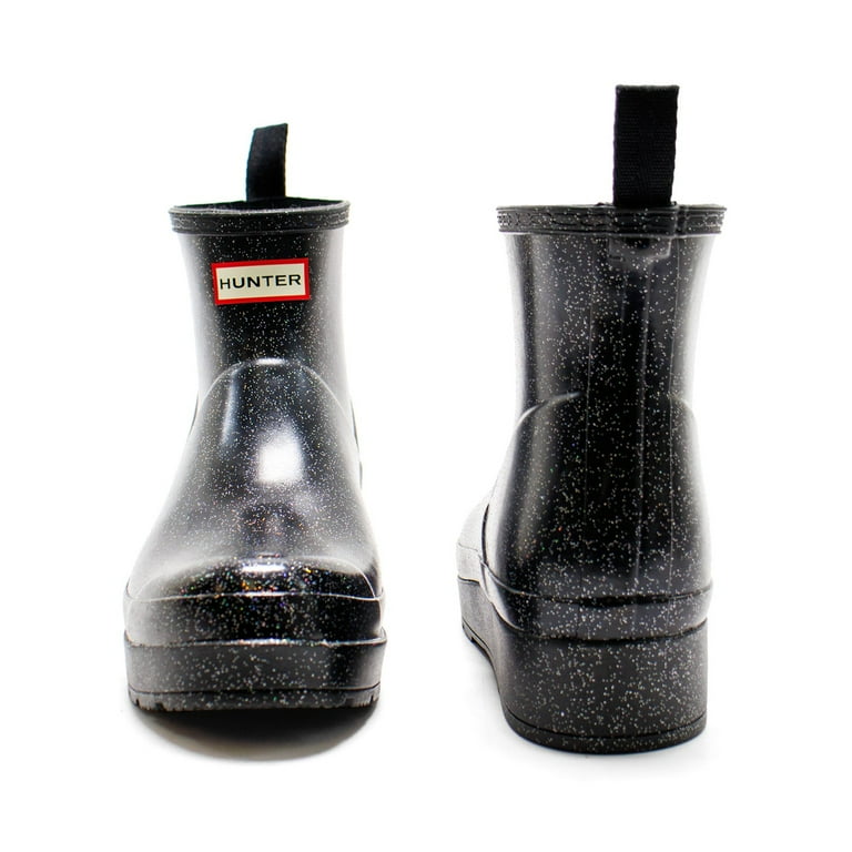◆HUNTER◆ WOMEN Play Short Star Cloud Boots Black Hunter Women's Play Short Starcloud Glitter Rain Boots