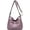 Purple, variant on CoCopeanut Soft Faux Leather Shoulder Bag for Women Multi Zip Pocket Crossbody Bag Retro Handbag Large Capacity Satchel Purse