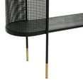 thumbnail image 5 of DecMode 47" x 32" Black Metal Mesh Side Panel 1 Shelf Console Table with Open Center Storage, 1-Piece, 5 of 13