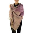 thumbnail image 1 of Peach Couture 27x72 Elegant Paisley Border Pattern Pashmina Shawl Scarf, 1 of 1
