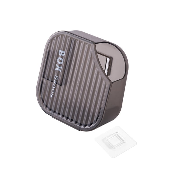 Toystoory Soporte para cuchara para olla arrocera, repuesto colgante de Color sólido, a prueba de polvo, montado en la pared, lavable, Cocina y Comedor Negro transparente