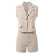 thumbnail image 5 of Conjunto de falda y chaqueta para mujer con cuello en V y bolsillos: elegante para primavera-verano, informal/trabajo, lavable a mano/a máquina (S-XXL), 5 of 6