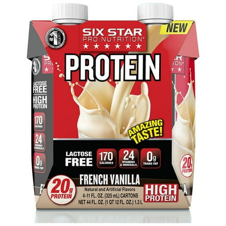 Six Star Pro Shake, 20 Grams of Protein, French Vanilla, 11 Oz, 4 Ct