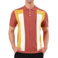 thumbnail image 1 of Camisas de manga corta con botones de solapa y costuras de bloques de colores para hombre Pompotops oipoqjl48904, 1 of 9