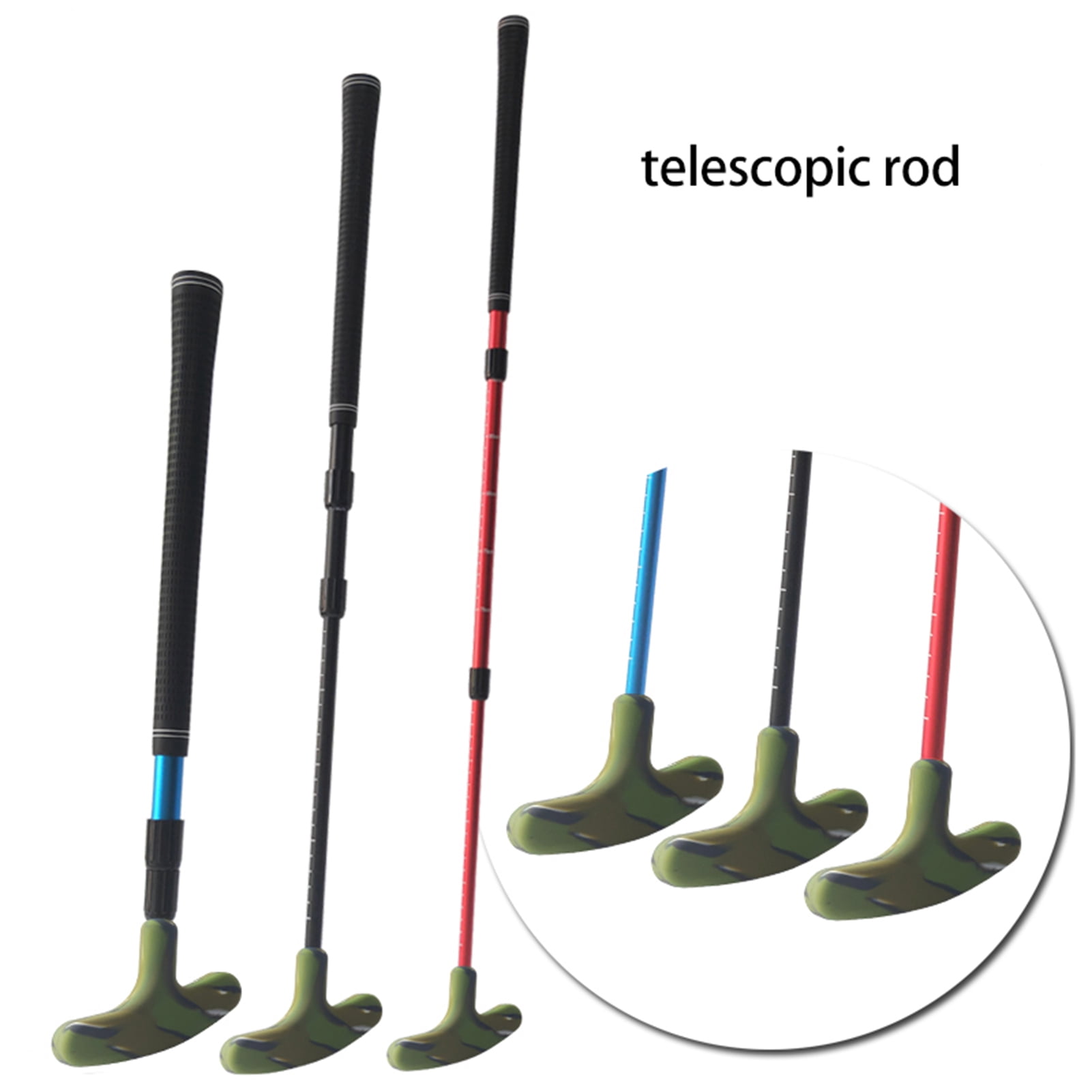 YIFAEUX Golf Telescopic Putter Ergonomic Comfortable Grip Retractable Non-slip Adjustable Length Double-sided Club Gripper Golf Sports