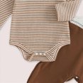 thumbnail image 6 of TOWED22 My First Christmas Baby Boy Outfit Stripe Long Sleeve Romper Long Pants with Hat 3Pcs Xmas Clothes Set,Brown,12-18 M, 6 of 8