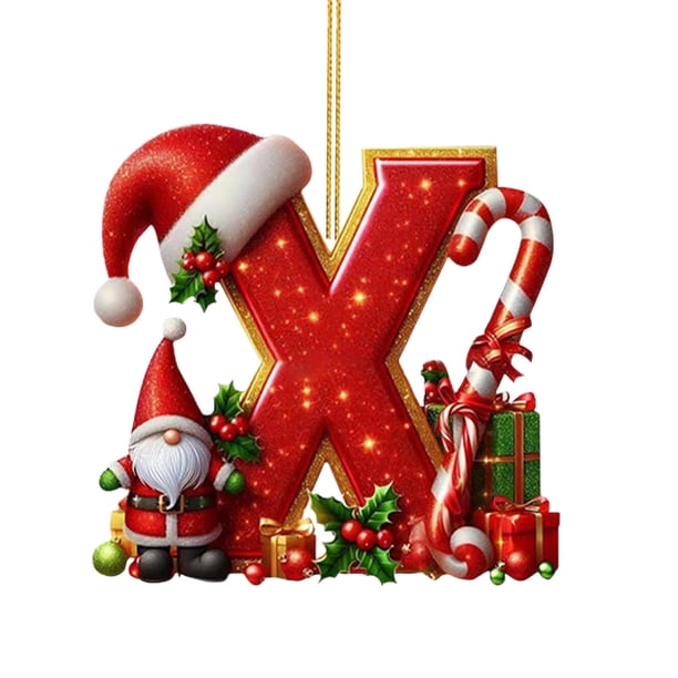 Adorno Colgante para Árbol de Navidad con 26 Letras | Adornos Acrílicos con El Alfabeto | Decoración Navideña Personalizada | Decoración Ligera y Resistente para Árbol, Porche, Pared y Mesa