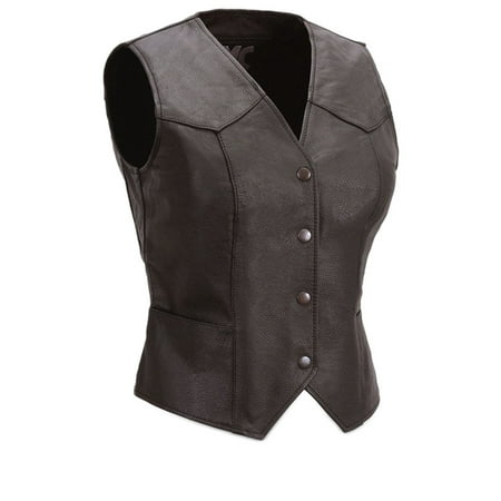 First Manufacturing Women's Sweet Sienna Motorcycle Vest Black (Best First Motorcycle For A Woman)