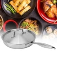 thumbnail image 2 of 24cm Frying Pan, 304/403 Stainless Steel Three Layer Steel Flat Pan, With Pot Cover For Restaurant Home, 2 of 8