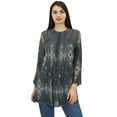 thumbnail image 4 of Phagun Women's Causal Black Digital Printed Full Sleeve Loose Tunic Top Wear-4, 4 of 8