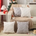 thumbnail image 5 of LHWEN Christmas Pillow Covers 18x18in Decorative Stripe Holiday Throw Pillows Farmhouse Decor for Couch Christmas Tree Snowflake Plush Pillowcase Cute Designs Machine Washable 1PC, 5 of 7