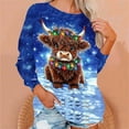 thumbnail image 4 of HOMBOM Womens Merry Sweatshirts Blue Christmas Fleece Cozy Graphic Cute Xmas Sweatshirt for Ladies Crewneck, 4 of 6