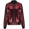 thumbnail image 6 of Winter Savings Clearance! Lindreshi Fall Shackets for Women Plus Size Clearance Women's Casual Sequins Gradient Color Cardigan Jacket Long Sleeve Outwear, 6 of 8