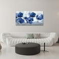 thumbnail image 3 of HFDF Blue Flower Wall Art Floral Pictures Wall Decor Large Master Over Above Bed Canvas Prints Horizontal Artwork Paintings Home Office Decorations For Living Room Bedroom 10x8inch Framed, 3 of 6
