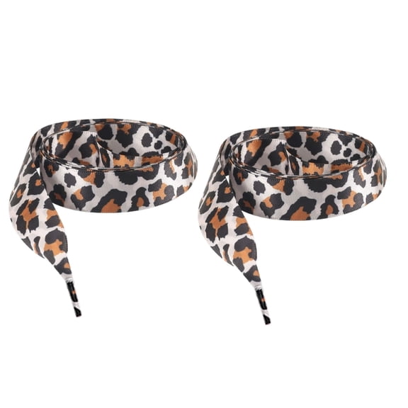Soft Leopard Print Flat Shoelaces For Casual Shoes Sports Sneakers Boots Women