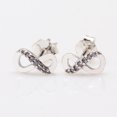thumbnail image 1 of Pendientes brillantes con botón: un gran regalo para ella: pendientes impresionantes para mujer: plata de ley y circonita cúbica, 1 of 5