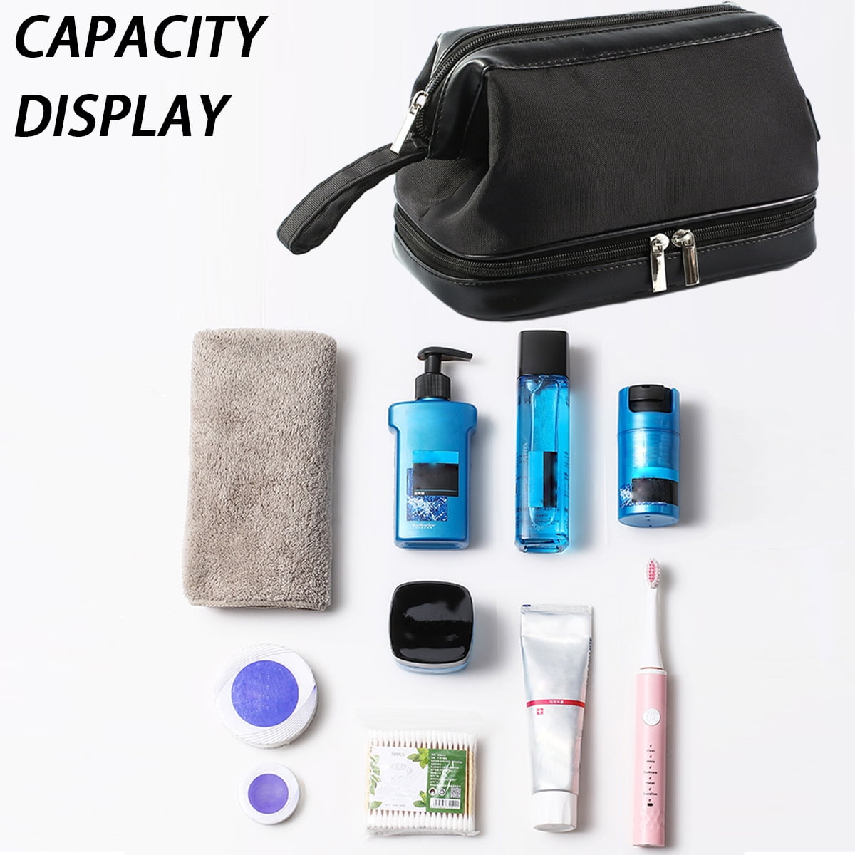Trousse De Toilette, Cube Avec Crochet Suspendu, Hommes Et Femmes Sac De Toilette Pour Camping, Business, Voyage E528-3 (Gri[H6427] - Bagagerie - Maroquinerie