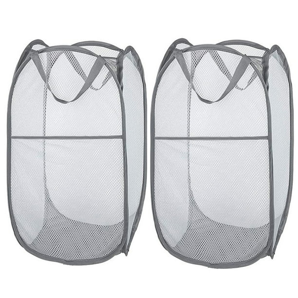 Larpur 2 Pack Collapsible Mesh Popup Laundry Basket, Portable Clothes ...