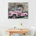 thumbnail image 3 of Nawypu Vintage Truck Picture Wall Decor - Farmhouse Wall Art, Pink Truck And Flowers Canvas Print For Home Decor, Modern Rustic Landscape Painting, Barn Artwork Framed For Living Room Wall Decor, 3 of 5