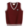 thumbnail image 3 of Ticikt Boys School Uniform Sweater Vest Kids V Neck Sleeveless Colorblock Knit Sweaters Tops 3-16 Years,Color:,15-16 Years, 3 of 8