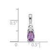 thumbnail image 2 of 14k White Gold Polished Amethyst Diamond Pendant Necklace Pendant for Women - .01 dwt .42 cwt, 2 of 2