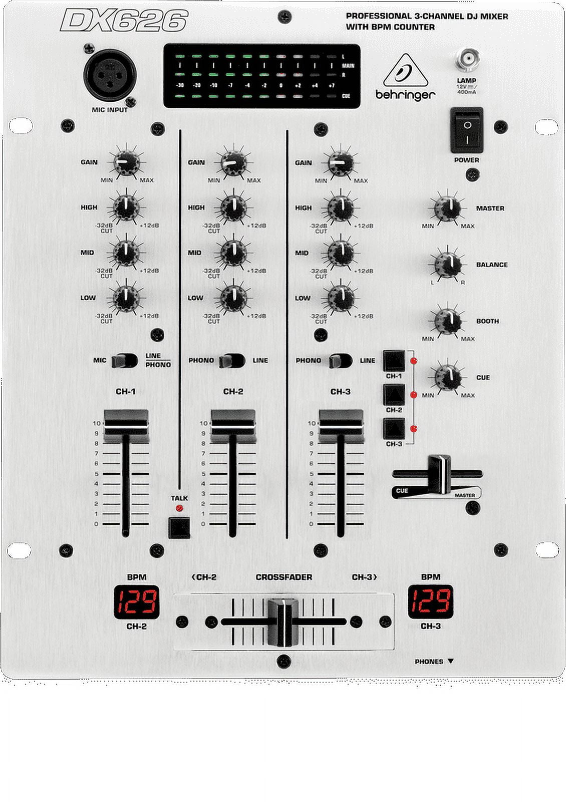 Behringer PRO MIXER DX626 Professional 3-Channel DJ Mixer w/ BPM Counter & VCA Control