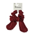 thumbnail image 2 of No Boundaries Ruffle Edge Bow Hair Tie, Burgundy, 2 of 3