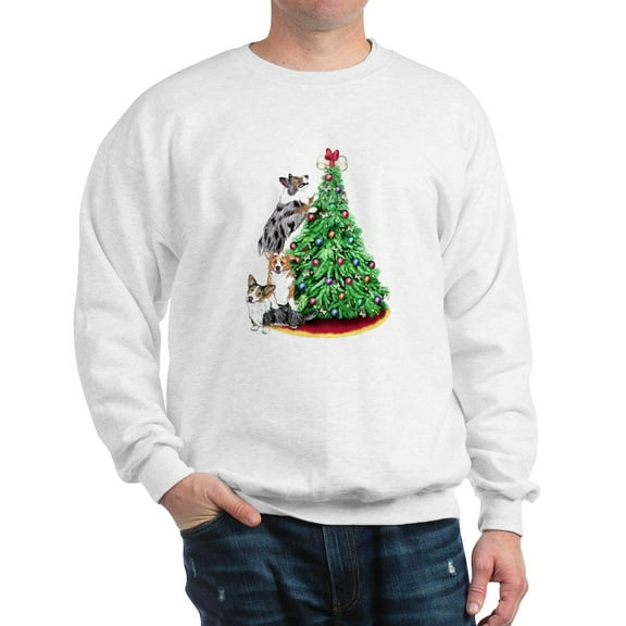 CafePress - Corgi Christmas Sweatshirt - Crew Neck Sweatshirt