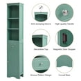 thumbnail image 4 of EUROCO Bathroom Storage Cabinet,Wood Linen Cabinet, Narrow Tall Cabinet Storage Tower with Adjustable Shelves,Door and Drawer,Green, 4 of 7