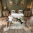 thumbnail image 2 of meiyoeat Hunting Bass Fish Animal Full Size Comforter Sets for Men Boys, Retro Lake House Bedding Comforter Set, Green Brown, Reversible, 3-Piece, 1 Comforter and 2 Pillowcases, 2 of 6